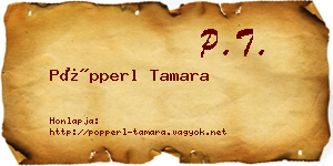 Pöpperl Tamara névjegykártya